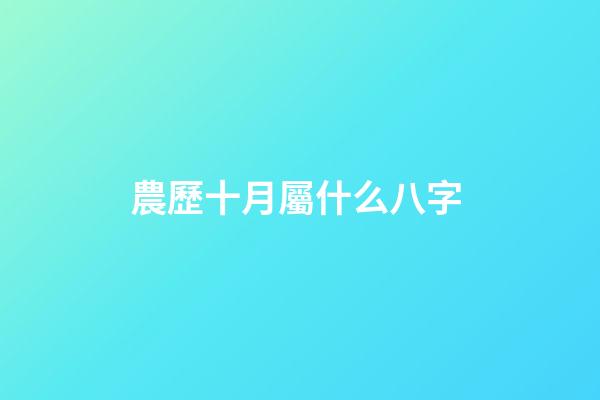 農歷十月屬什么八字 (農歷10月是什么月八字)-第1張-觀點-玄機派